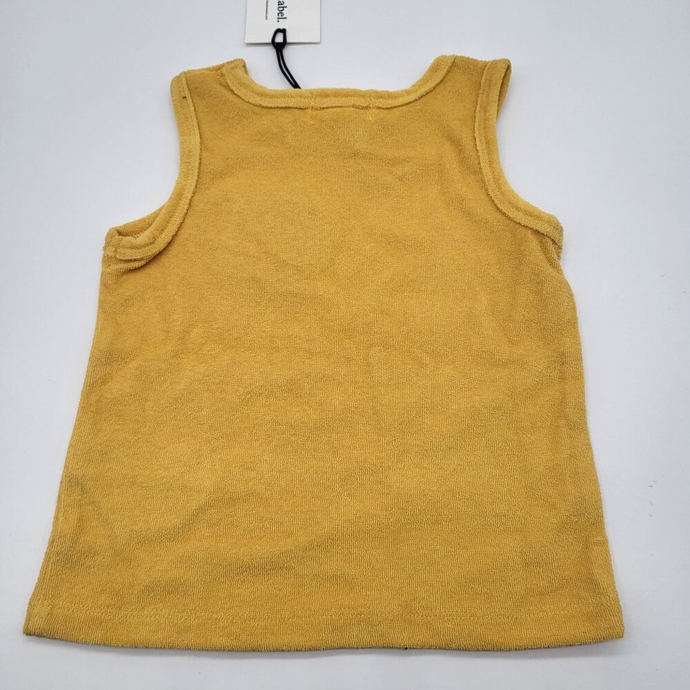 MILES THE LABEL Baby Terry Tank Top and Shorts Outfit Yellow Blue NWT - Picture 3 of 8